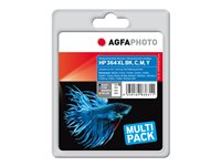 AgfaPhoto Multi pack - 4-pack - svart, gul, cyan, magenta - kompatibel - återanvänd - bläckpatron (alternativ för: HP 364) APHP364SETXLDC