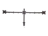 Lindy Triple Display Bracket w/ Pole & Desk Clamp - monteringssats - justerbar arm - för 3 monitorer - svart 40961