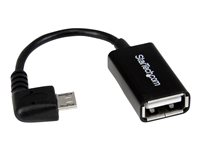 StarTech.com 12 cm högervinklad Micro USB till USB OTG-värdadapter M/F - USB-adapter - USB till mikro-USB typ B - 12.7 cm UUSBOTGRA