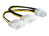 Delock - strömkabel - 6-stifts PCIe-ström till 4 pin intern effekt - 15 cm 82315