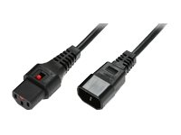 MicroConnect - förlängningskabel för ström - IEC 60320 C14 till power IEC 60320 C13 - 1 m PC1024