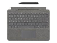 Microsoft Surface Pro Keyboard for Business - tangentbord - med pennförvaring - med pekplatta, accelerometer - QWERTY - italiensk - platina - med Slim Pen Inmatningsenhet 8X8-00173