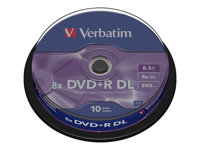 Verbatim - DVD+R DL x 10 - 8.5 GB - lagringsmedier 43666