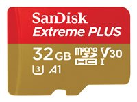 SanDisk Extreme PLUS - flash-minneskort - 32 GB - microSDHC UHS-I SDSQXBG-032G-GN6MA