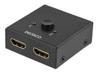 DELTACO PRIME HDMI-7017 - video-/ljudomkopplare - 2 portar HDMI-7017
