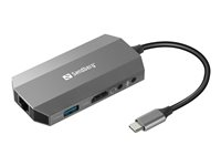 Sandberg USB-C 6-in1 Travel Dock - dockningsstation - USB-C - HDMI - 1GbE 136-33
