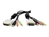 StarTech.com 10 ft / 3m 4-in-1 USB Dual Link DVI-D KVM Switch Cable w/ Audio & Microphone (DVID4N1USB10) - kabel för tangentbord/mus/video/ljud - 3 m DVID4N1USB10