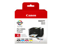 Canon PGI-1500XL C/M/Y/BK Multipack - Lång livslängd - svart, gul, cyan, magenta - original - bläcktank 9182B004