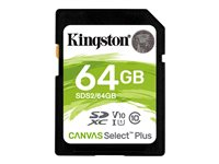 Kingston Canvas Select Plus - flash-minneskort - 64 GB - SDXC UHS-I SDS2/64GB